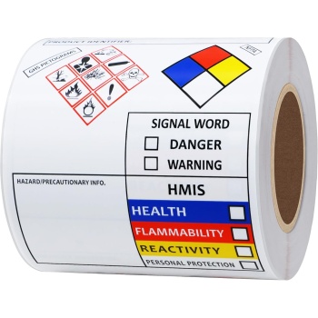 Hybsk Chemical Safety Labels for SDS NFPA HMIS OSHA | 4x3 inches MSDS Stickers