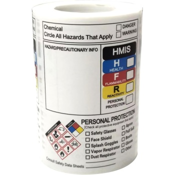 SDS OSHA Data Labels for Chemical Safety Data 4 x 3 Inch GHS Secondary Container