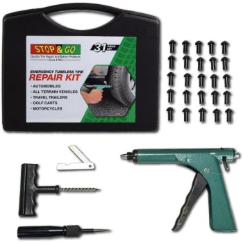 Stop & Go 1085 30 Piece Deluxe Tubeless Tire Plugger Repair Kit Punctures