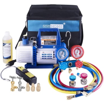 VIVOHOME 110V 1/3 HP 4CFM Single Stage Rotary Vane Air Vacuum Pump