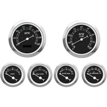 MOTOR METER RACING Classic 6 Gauge Set with ECU Based Electrical Speedometer