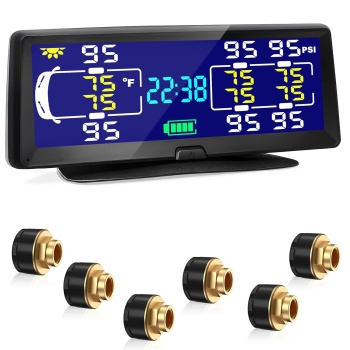 Hieha Rv Tire Pressure Monitoring System, 7.84” Solar TPMS for Rv Travel Trailer