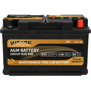 Weize Platinum AGM Battery BCI Group 94R - 12v 80ah H7 Size 94R Automotive