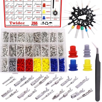 Twidec/755PCS Car Electrical Wire Terminal Pins Connector Kit 21Type